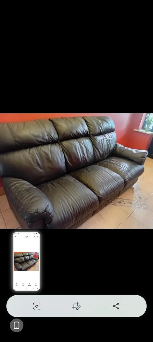 3 seater leather sofa - Image 2