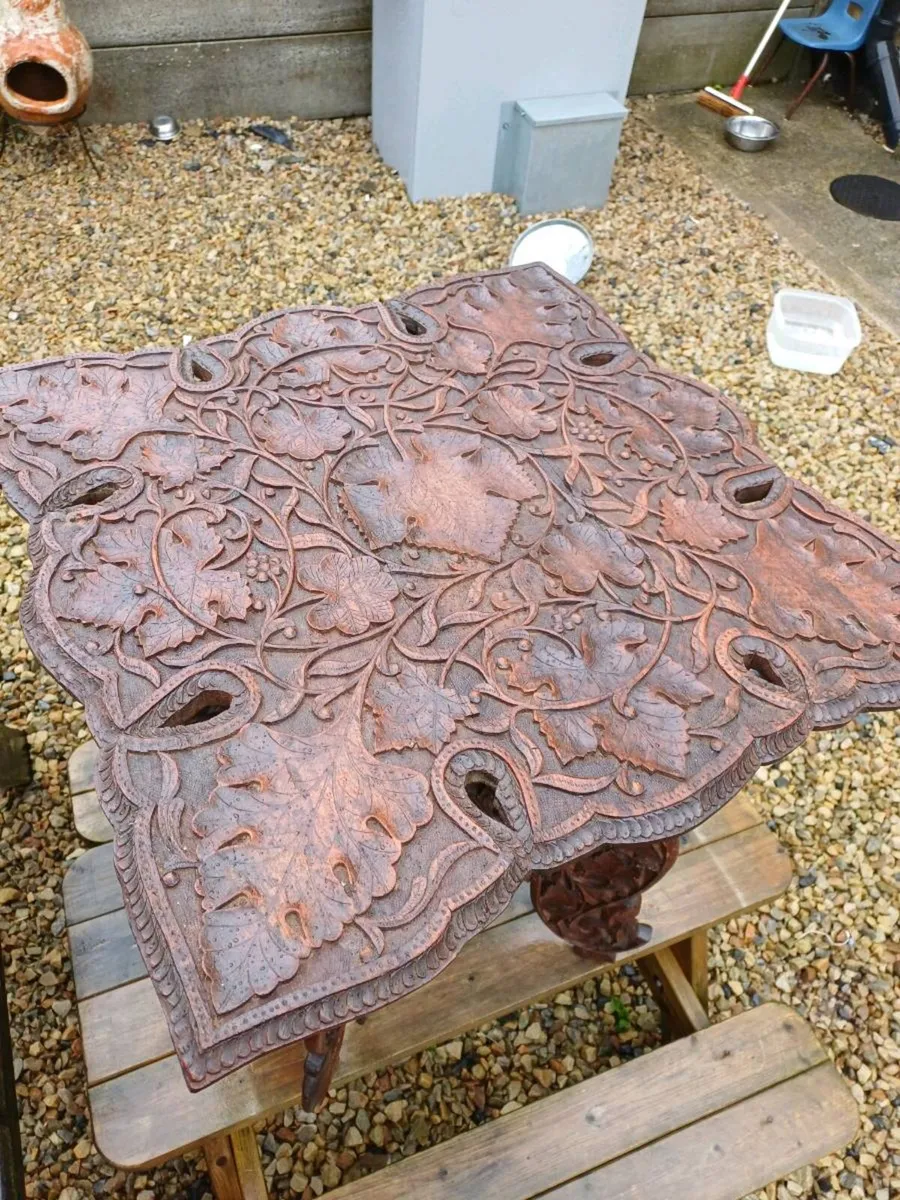 Large Antique Anglo-Indian Campaign Table - Image 3