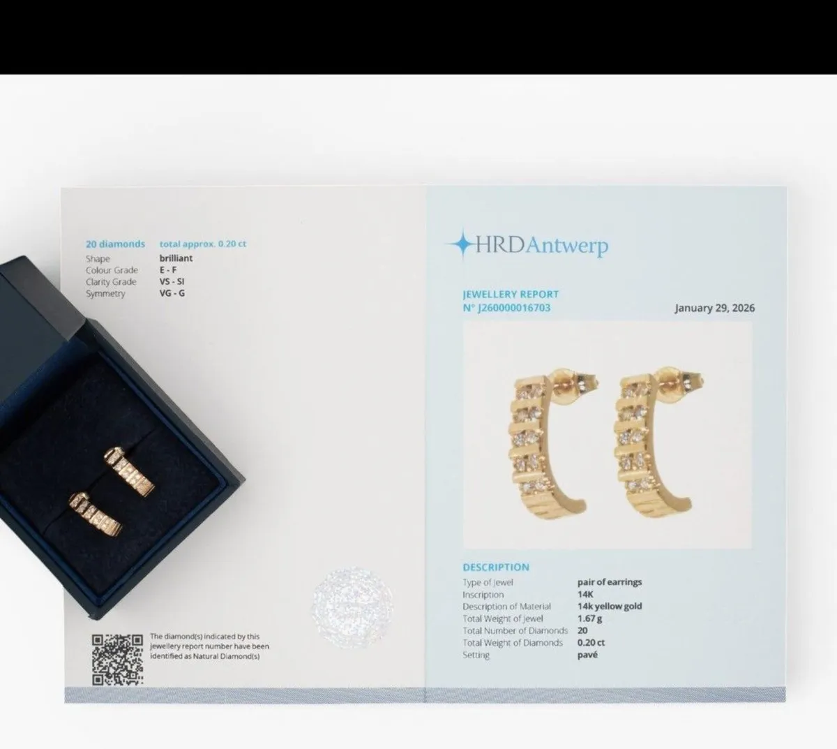 2 pair 14ct gold earrings - Image 2