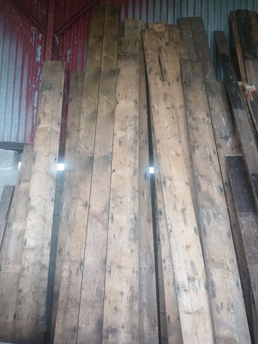 old salvaged pine boards - Image 2