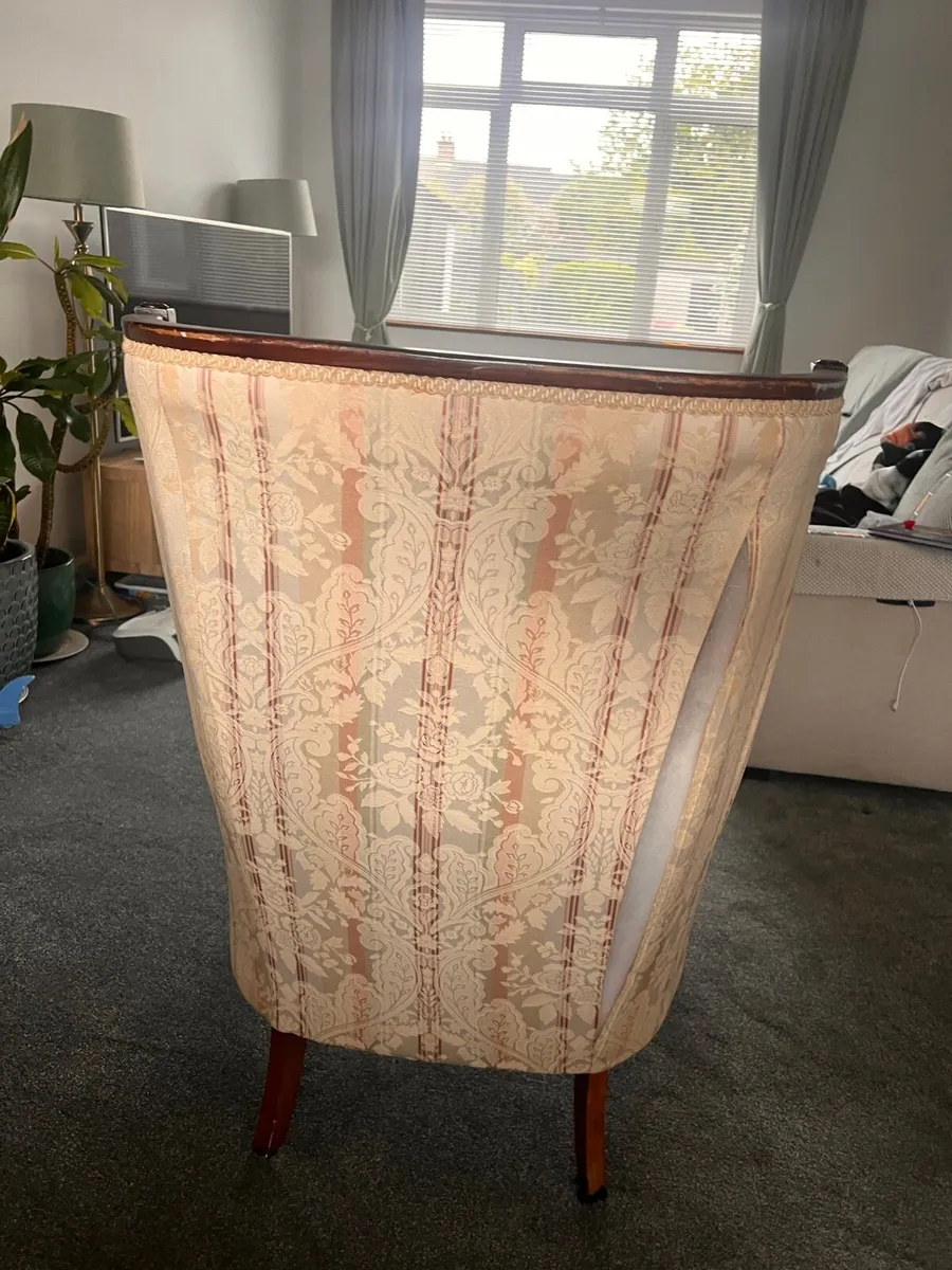 Vintage Bergère Style Wingback Armchair - Image 3