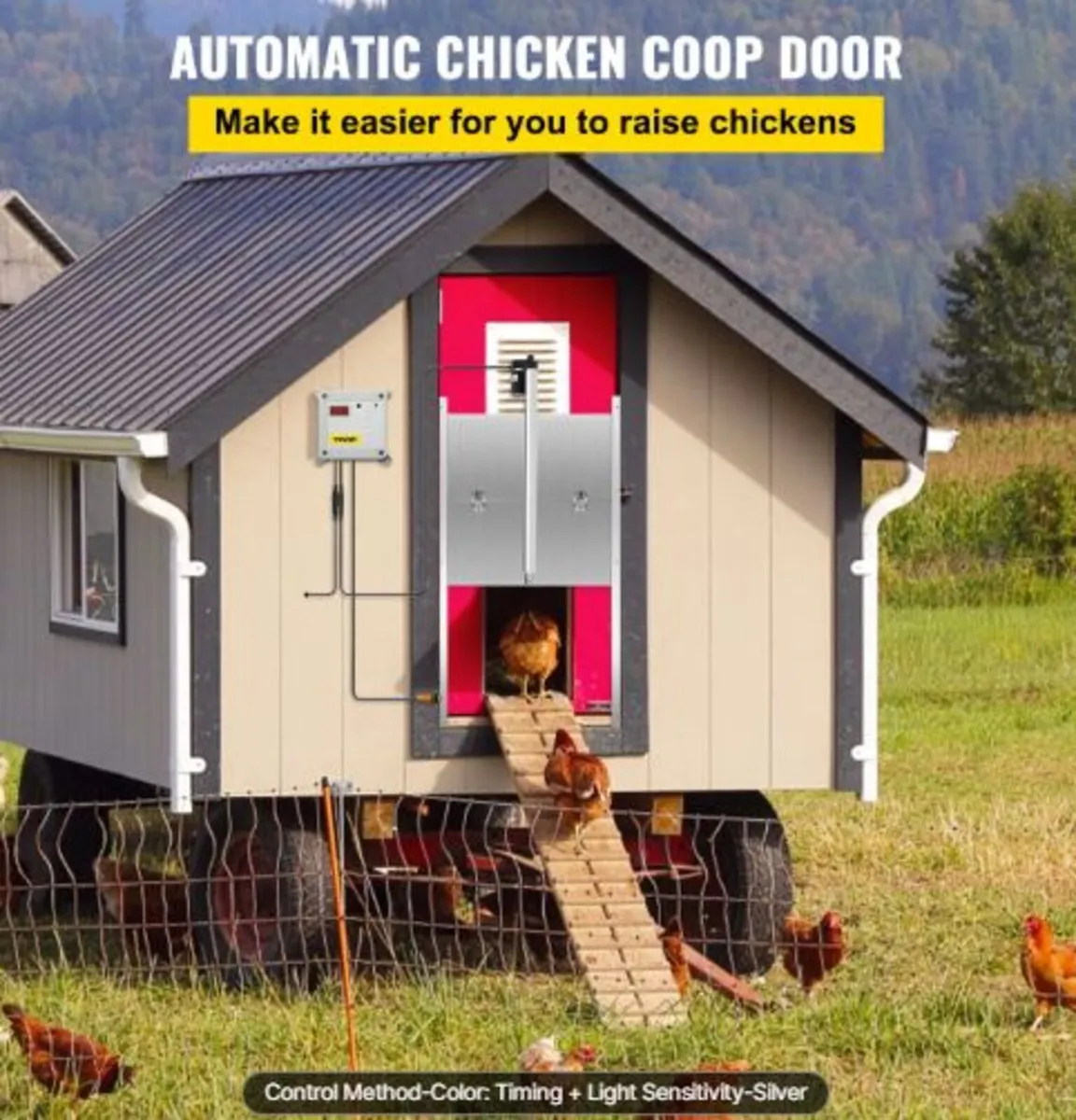 Automatic Chicken Coop Door,Timer and Light Senso - Image 2
