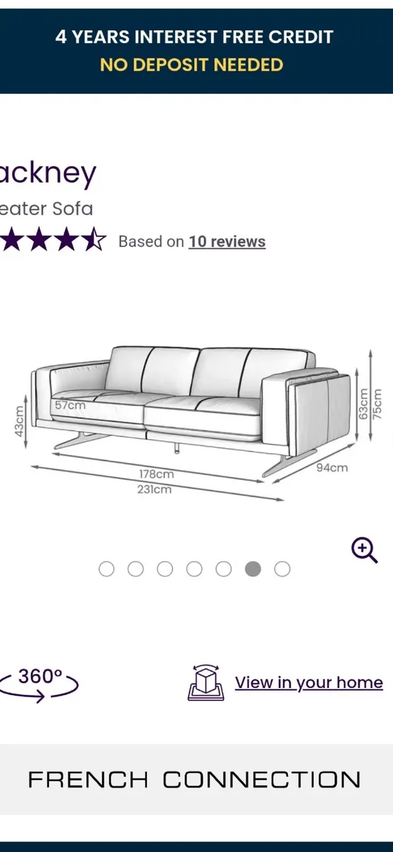 Brown leather sofa - Image 4