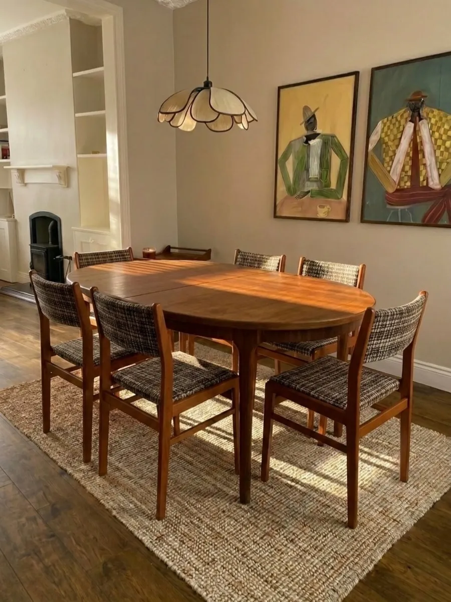 Mid Century Teak McIntosh Dining Table & 6 Chairs - Image 1