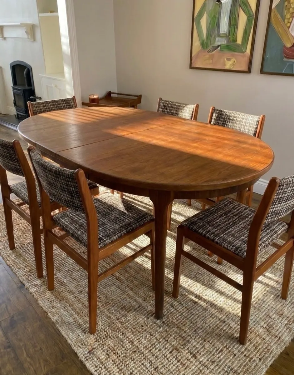 Mid Century Teak McIntosh Dining Table & 6 Chairs - Image 3