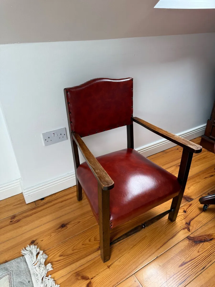 real leather oxblood chair - Image 1