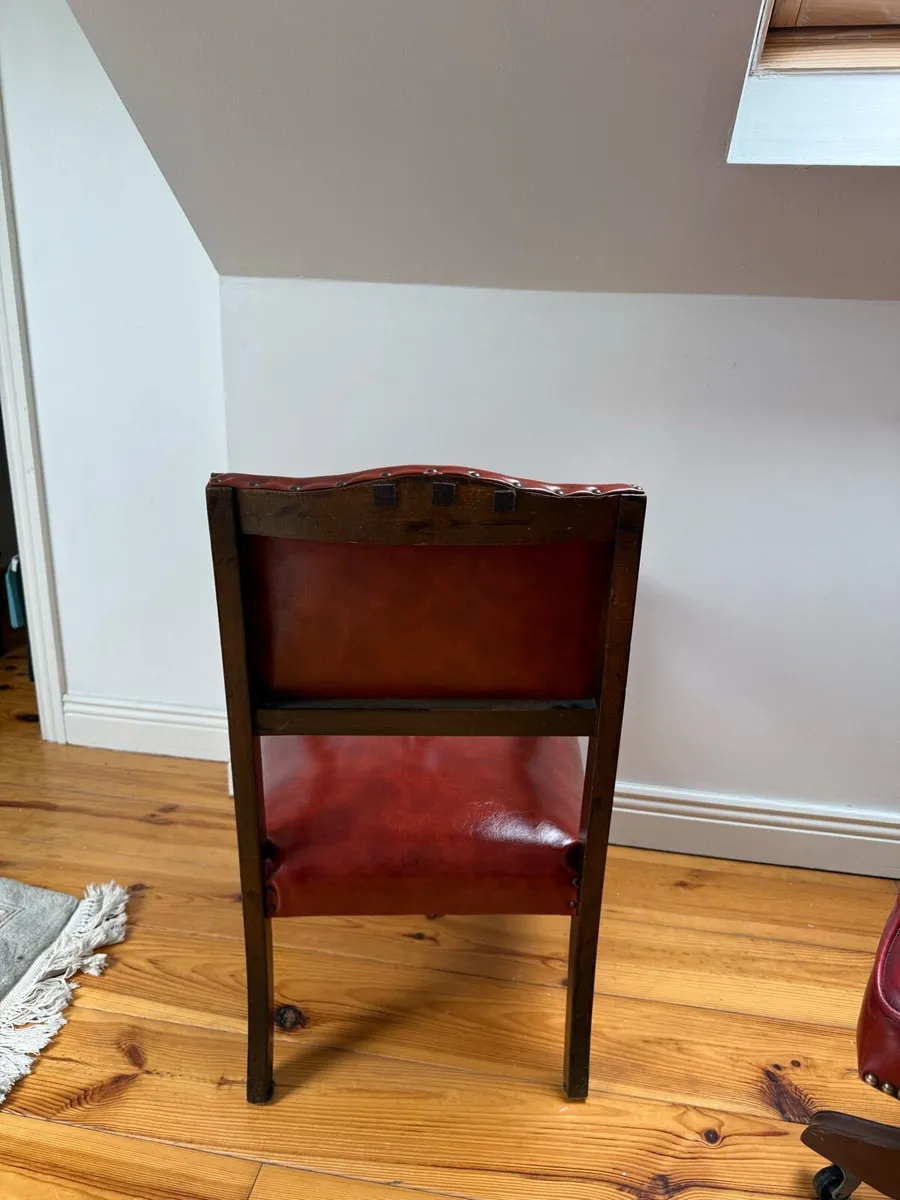 real leather oxblood chair - Image 3