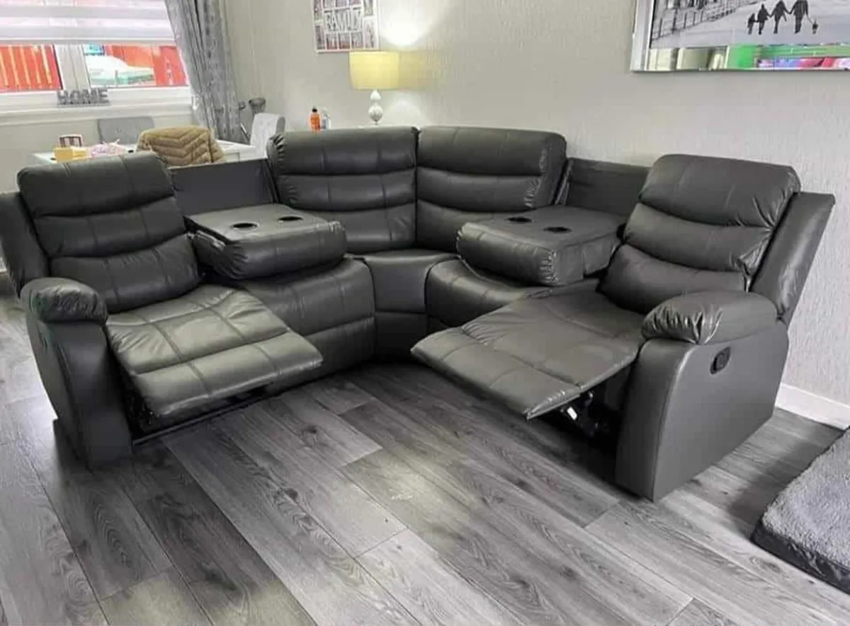 Roma Manual Corner Leather Recliner Sofa - Image 3