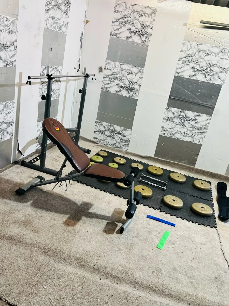 RACK BENCH WEIGHTS BARBELL DUMBBELLS MATS - Image 4