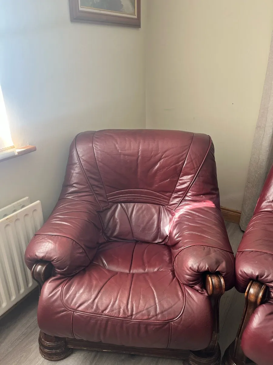 3 piece leather suite - Image 3