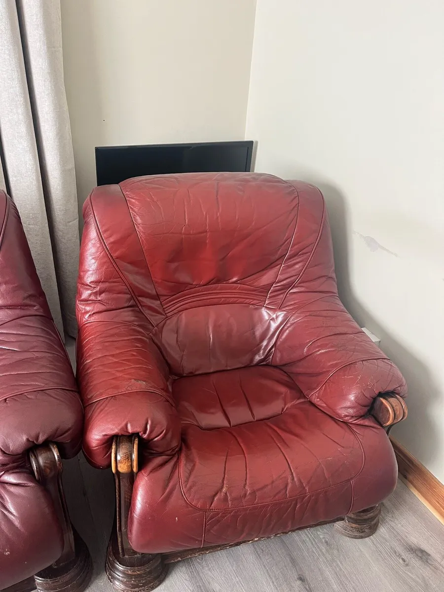 3 piece leather suite - Image 4