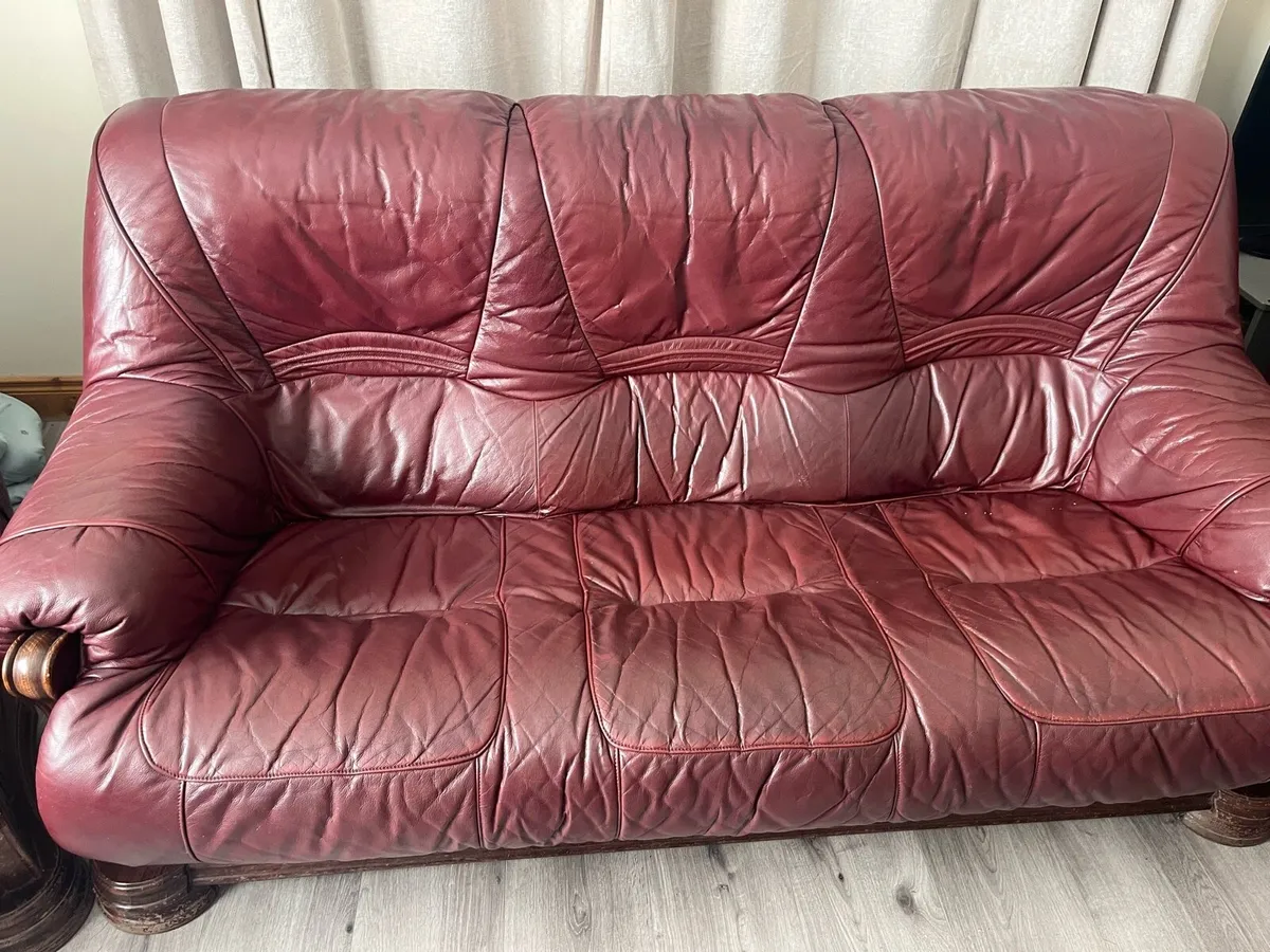 3 piece leather suite - Image 2
