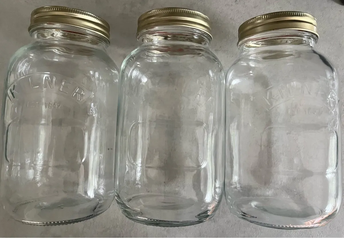 Three glasses jars - Image 1