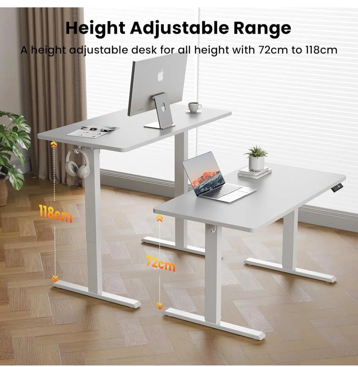 140 x 60 cm Standing Desk, Electric Height Adjusta - Image 1