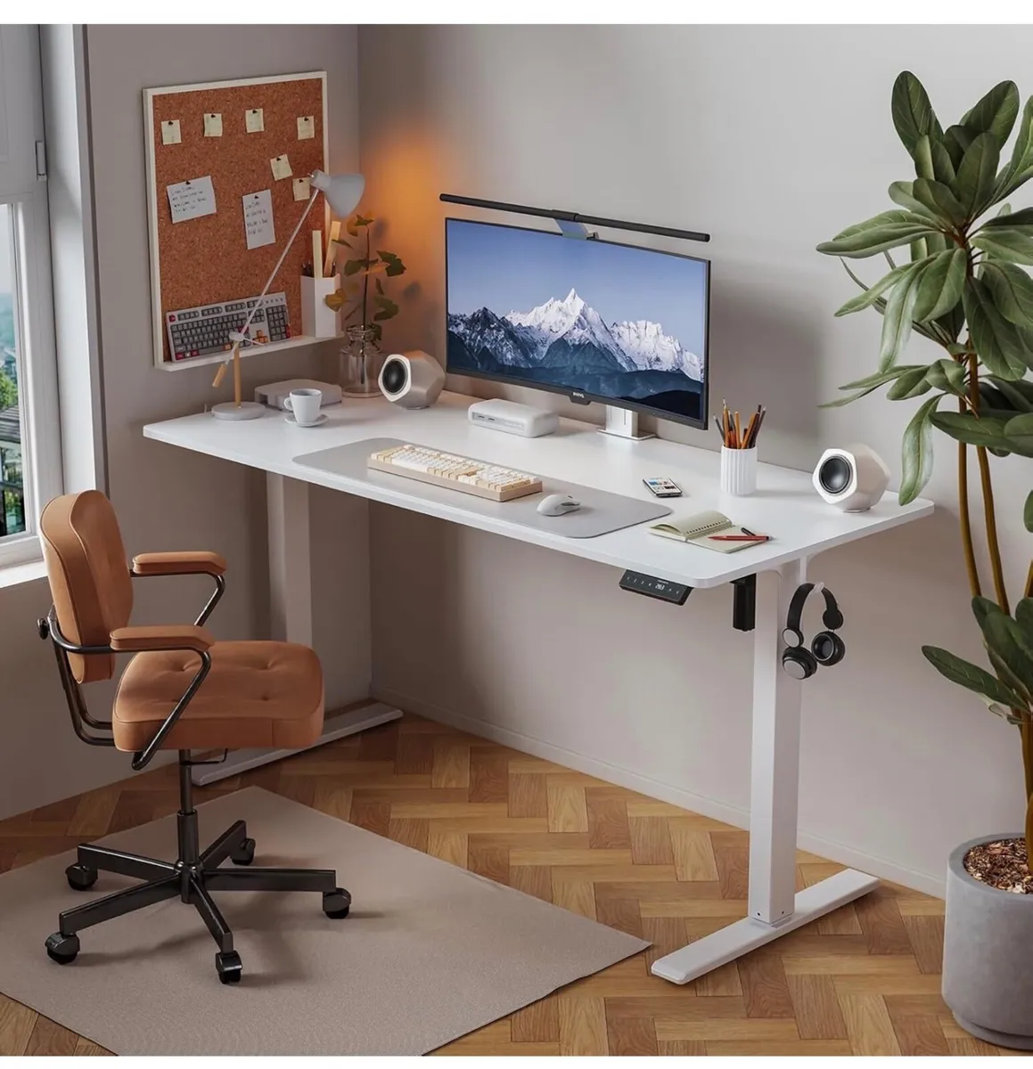 140 x 60 cm Standing Desk, Electric Height Adjusta - Image 4