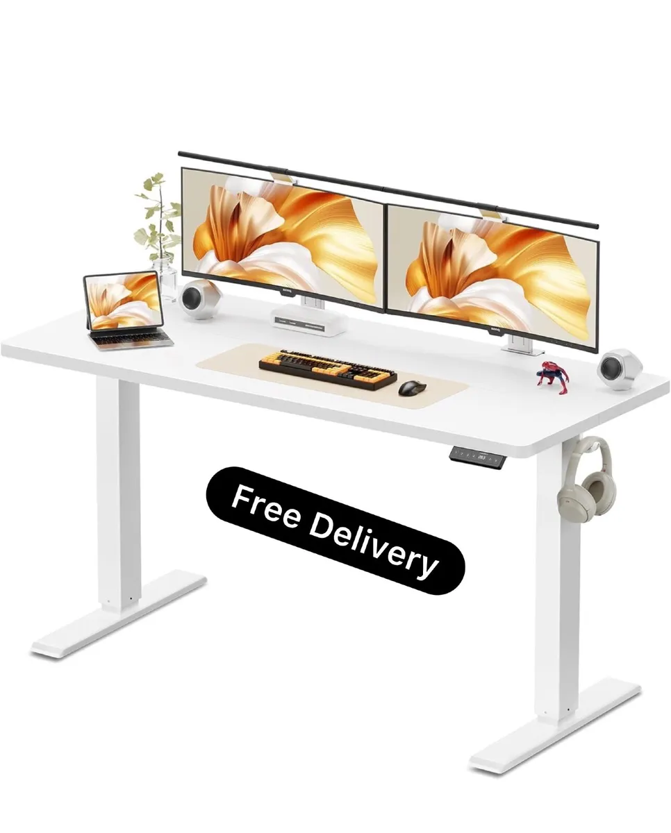 140 x 60 cm Standing Desk, Electric Height Adjusta - Image 1