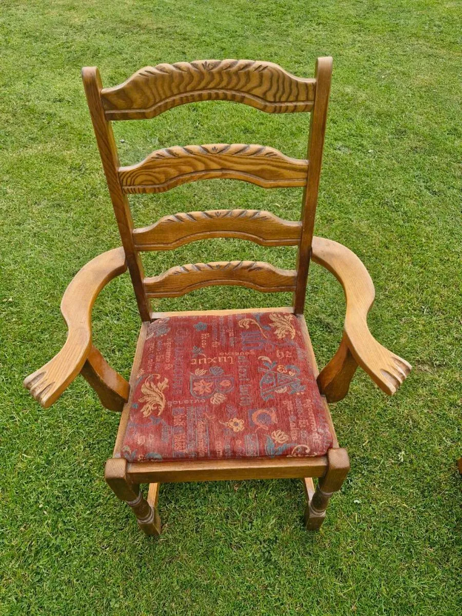 5 SOLID OAK CHAIRS - Image 4