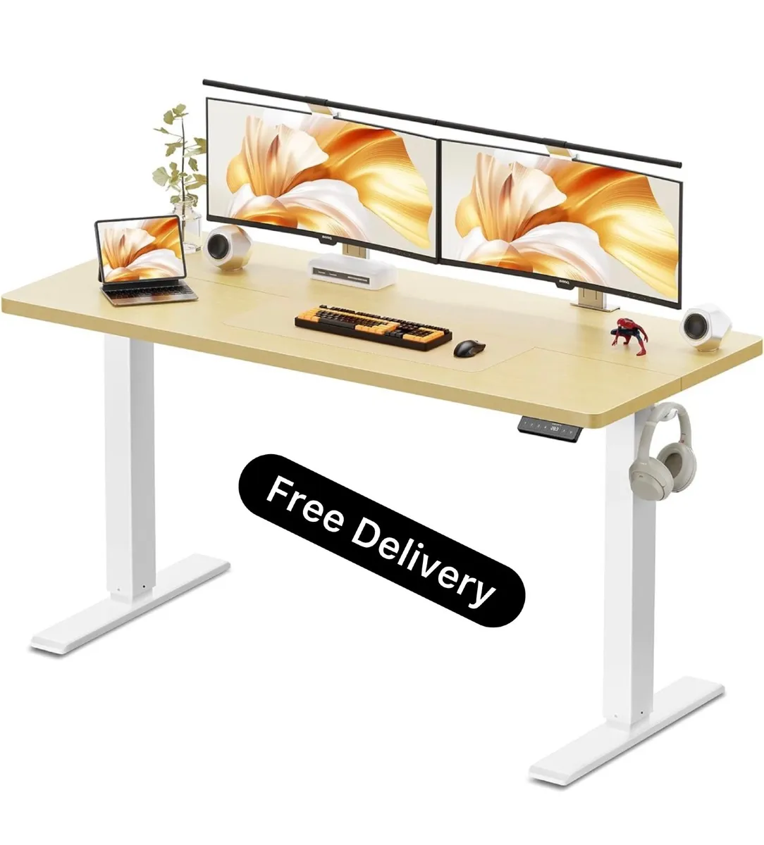 140 x 60 cm Standing Desk, Electric Height Adjusta - Image 1