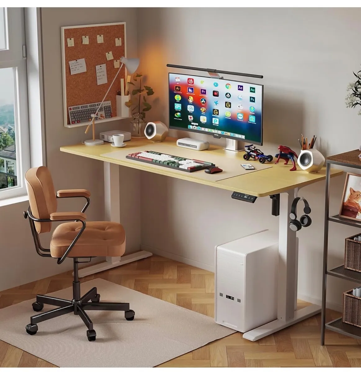 140 x 60 cm Standing Desk, Electric Height Adjusta - Image 4