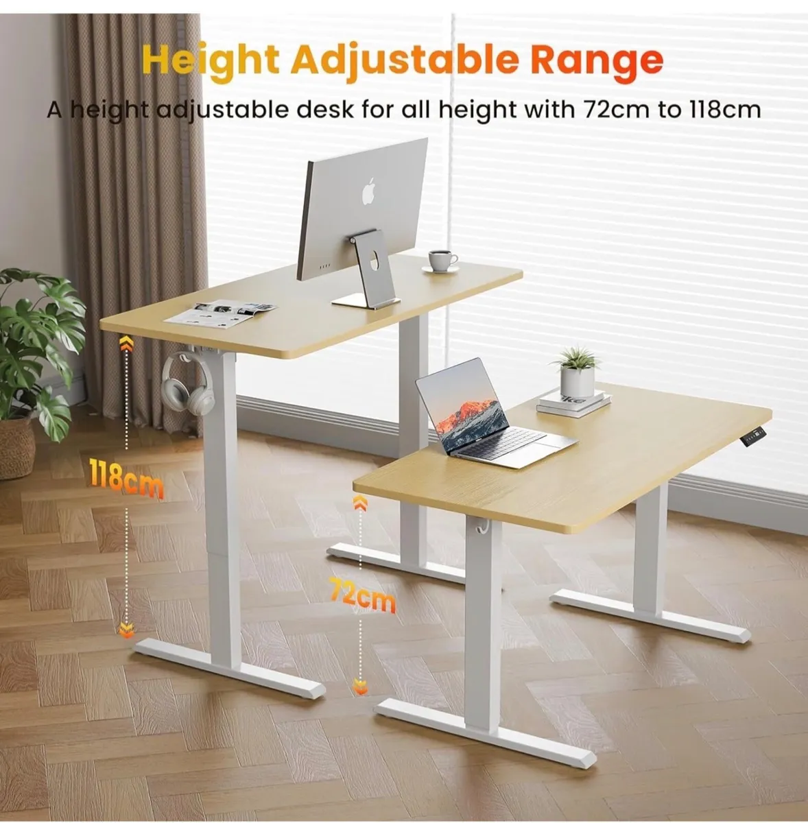 120 x 60 cm Standing Desk, Electric Height Adjusta - Image 2