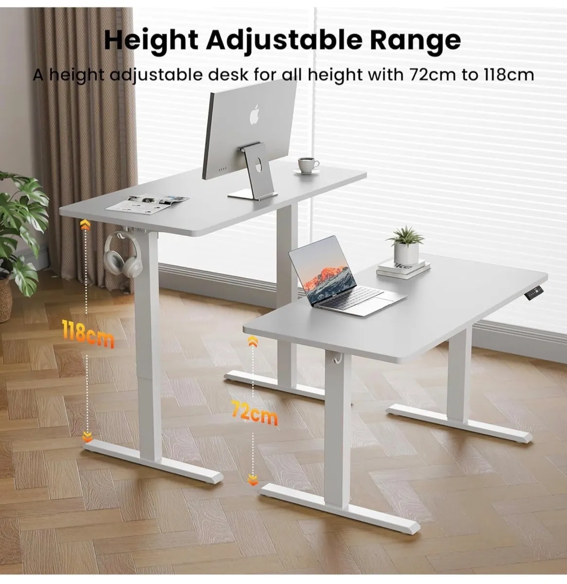 120 x 60 cm Standing Desk, Electric Height Adjusta - Image 2