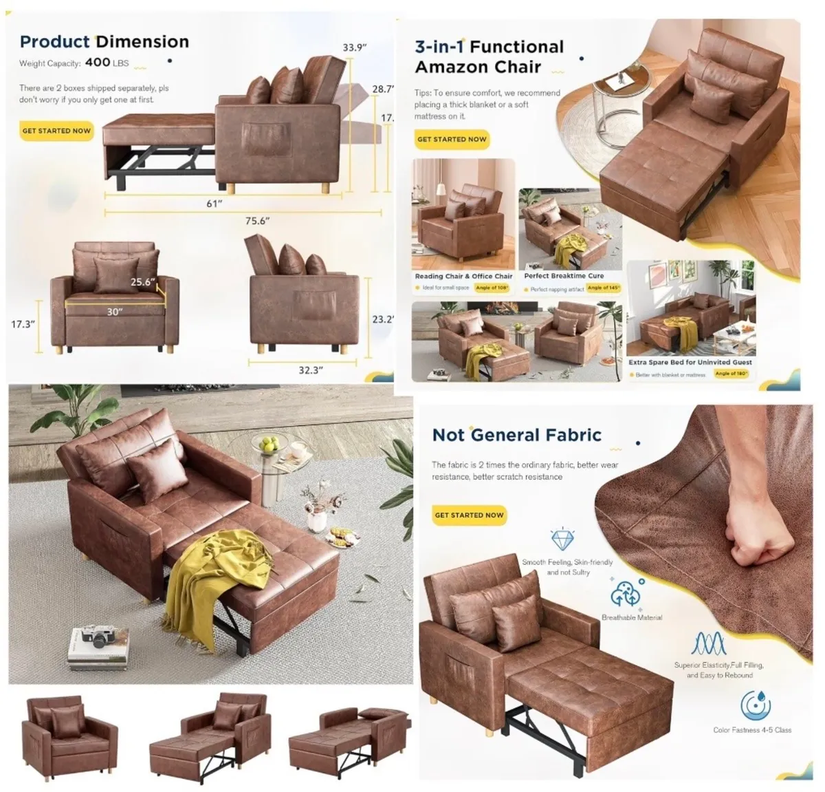 One seater chair/Sofa bed - Image 3