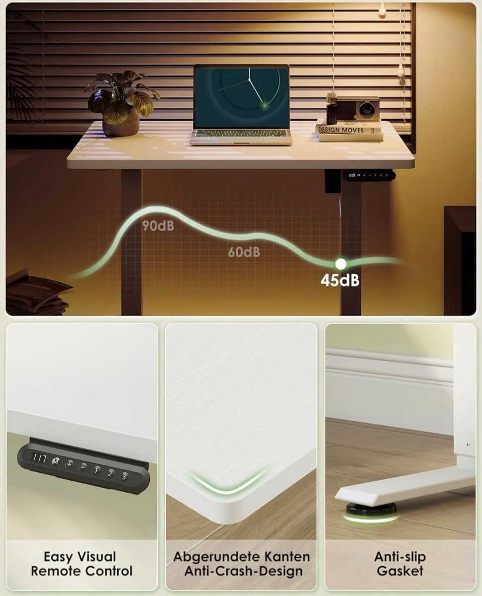 Standing Desk, 80cm Small Height Adjustable Desk w - Image 2