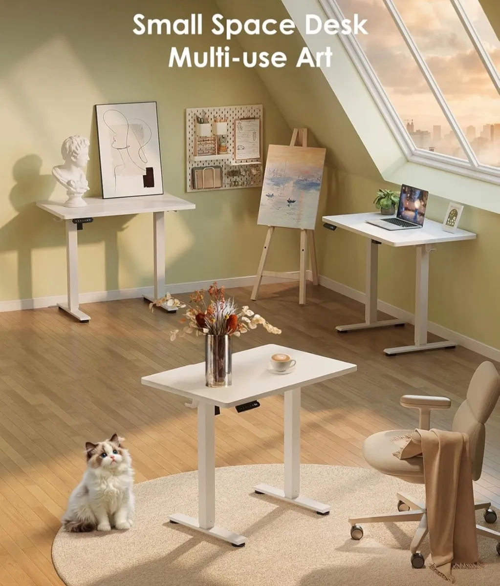 Standing Desk, 80cm Small Height Adjustable Desk w - Image 4