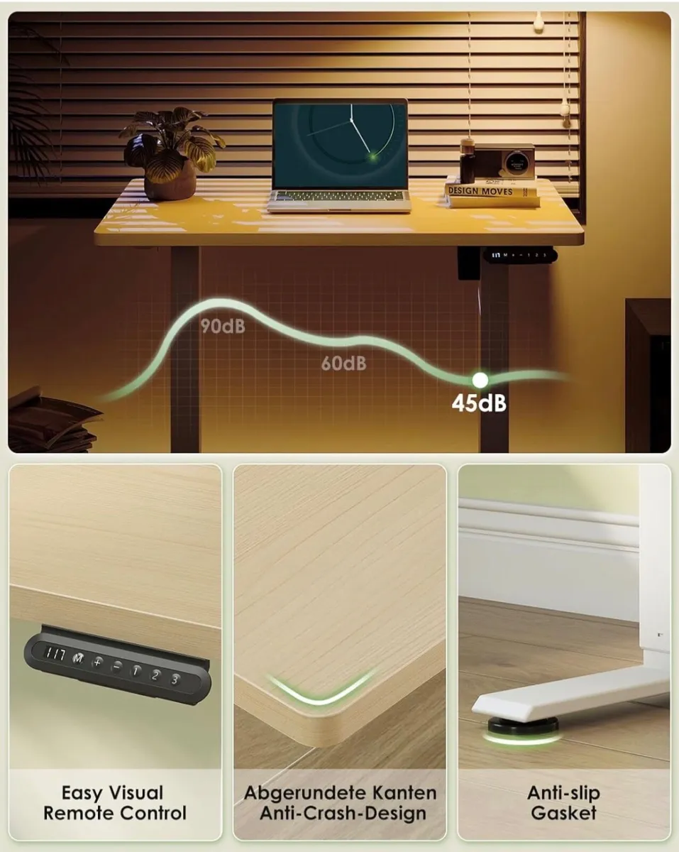 Standing Desk, 80cm Small Height Adjustable Desk w - Image 3