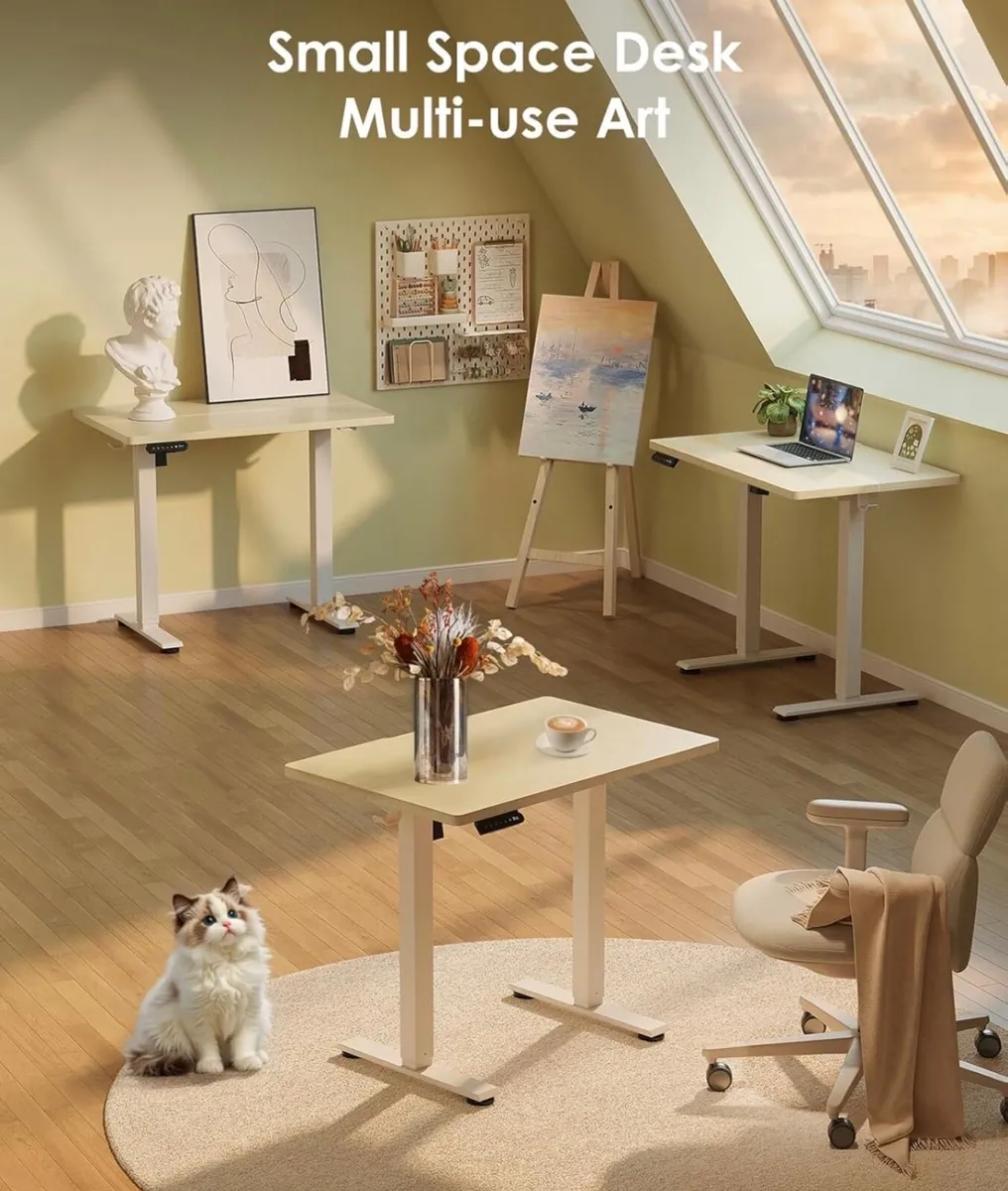 Standing Desk, 80cm Small Height Adjustable Desk w - Image 4