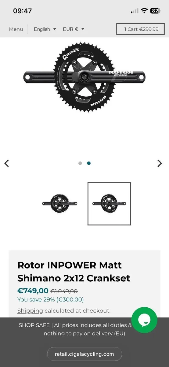 ROTOR IN POWER MATT shimano crank set - Image 2