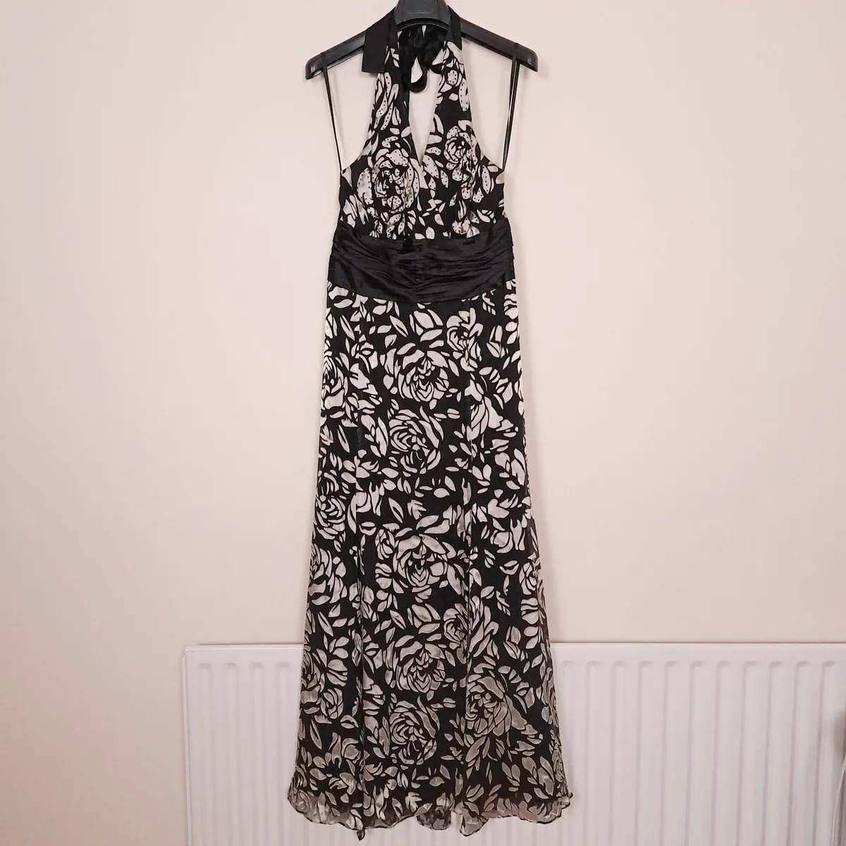 Phase Eight Black Cream Floral Maxi Dress 12UK - Image 1