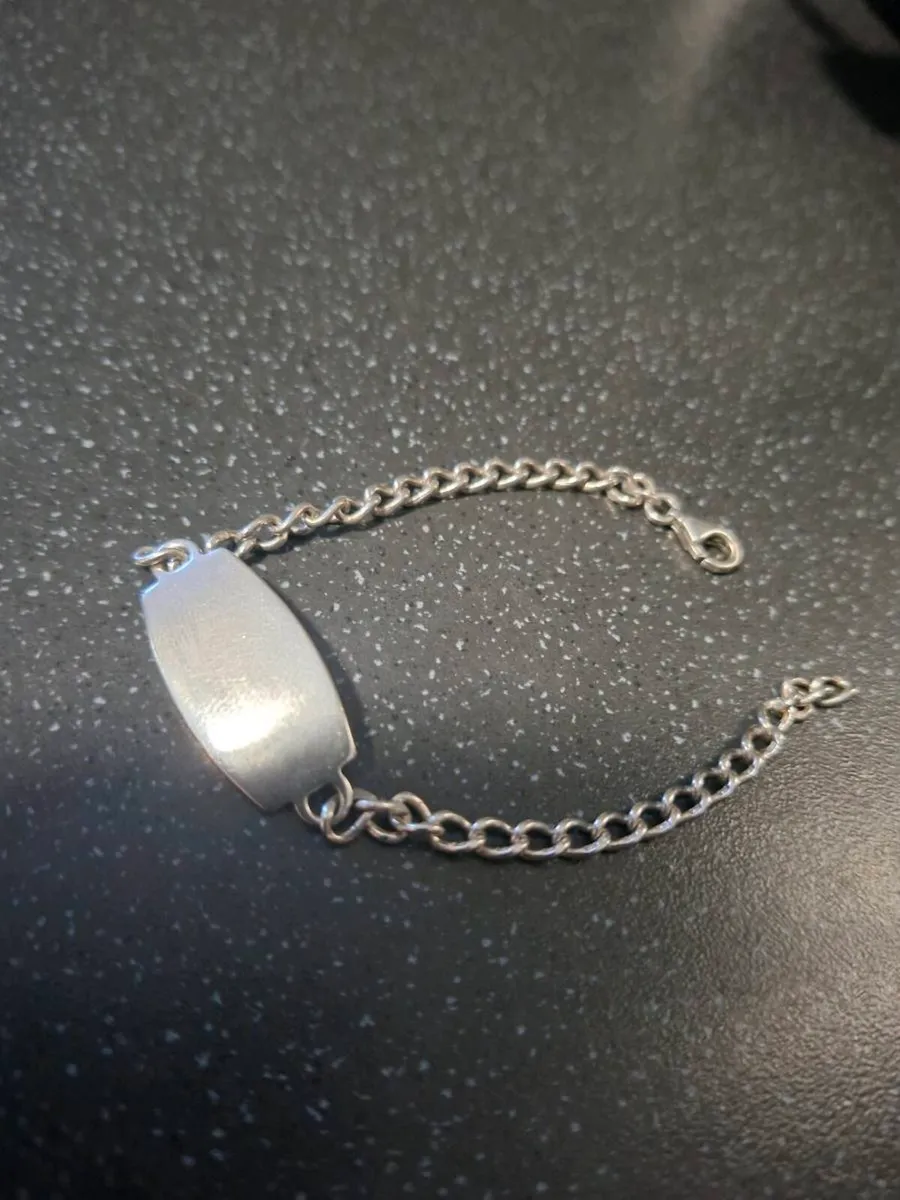 Vintage stamped Silver Identity Bracelet - Image 2
