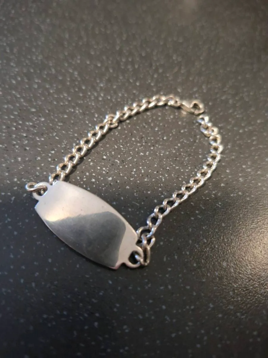 Vintage stamped Silver Identity Bracelet - Image 3