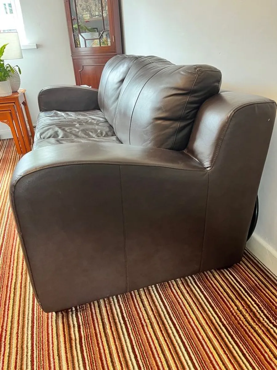 leather brown sofa - Image 2