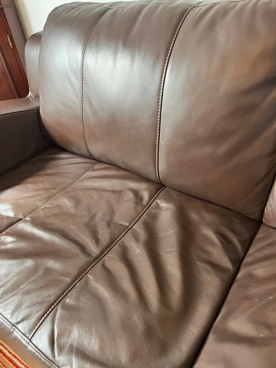 leather brown sofa - Image 3