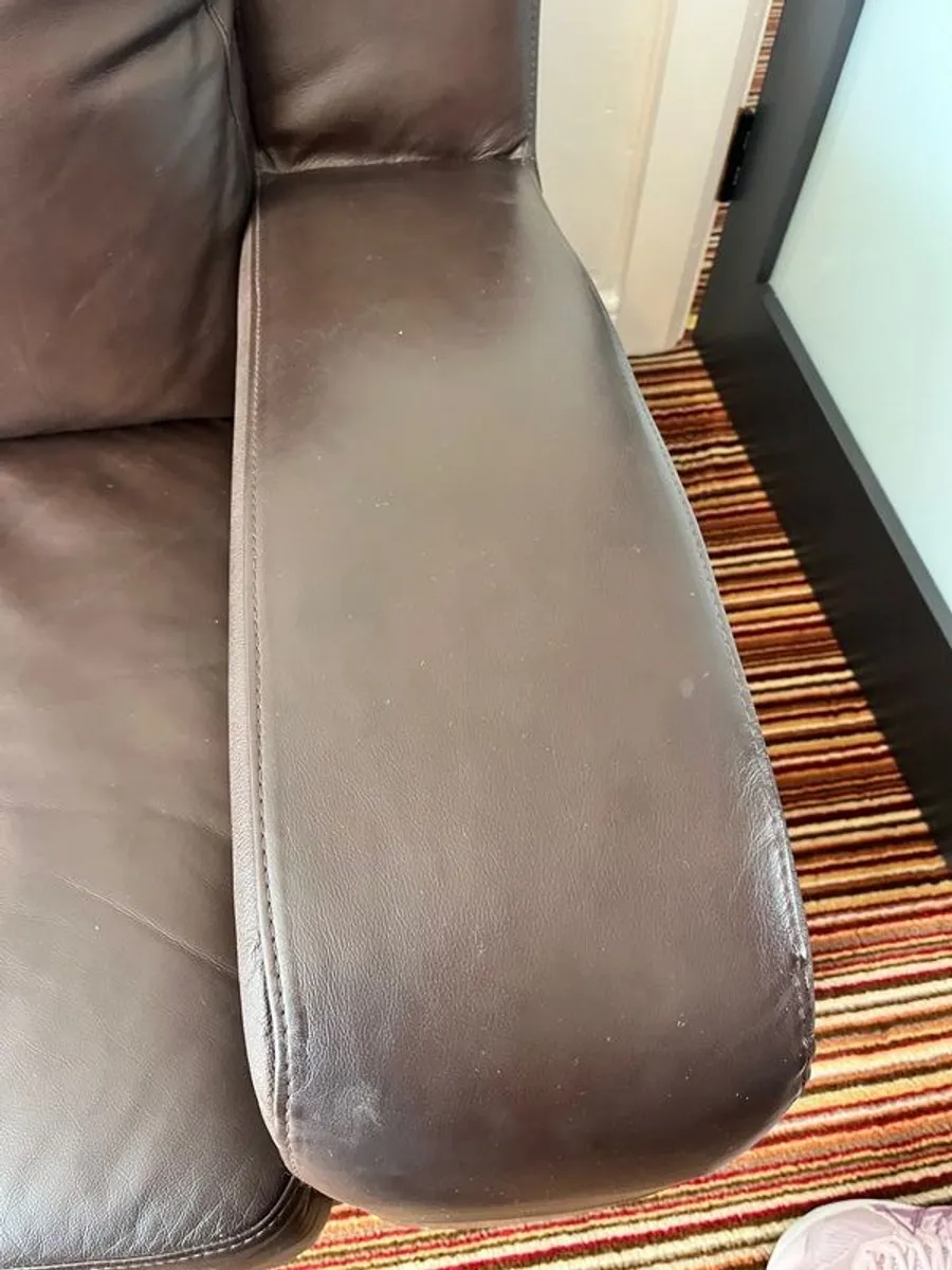 leather brown sofa - Image 4