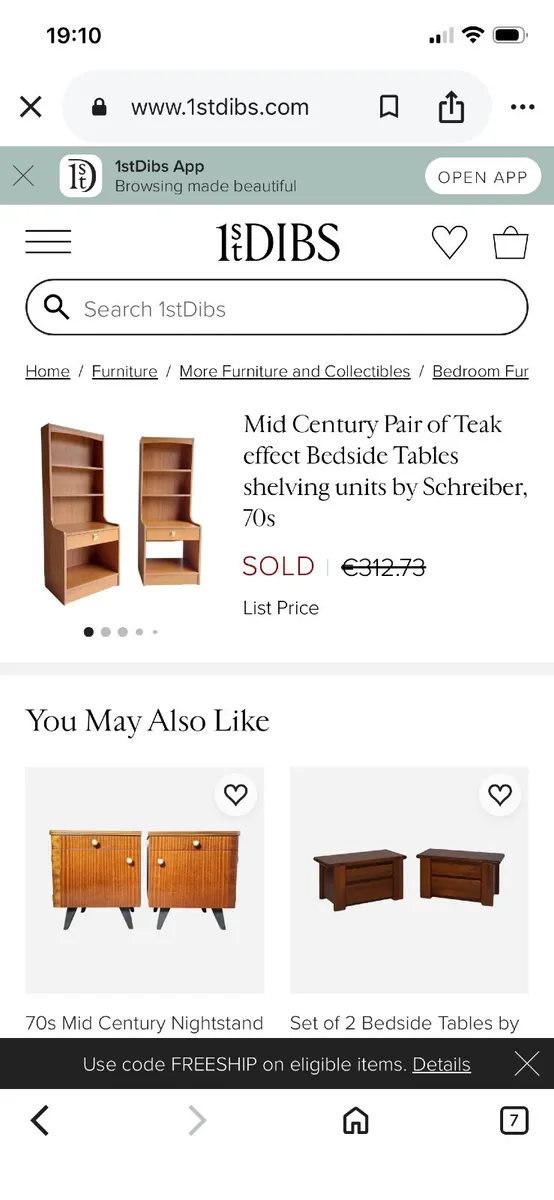 Two Schreiber mid century bedside lockers 1970 - Image 3