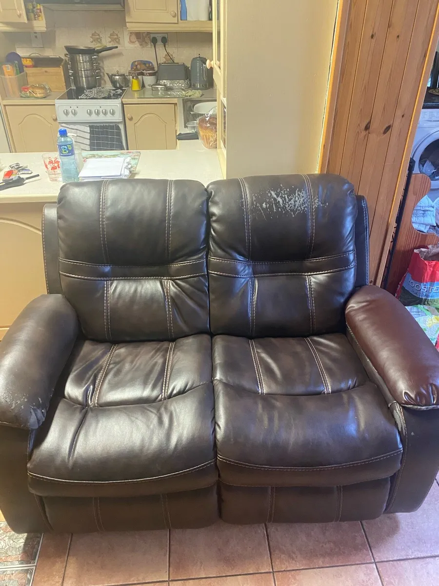 Brown 2 seater couch - Image 3