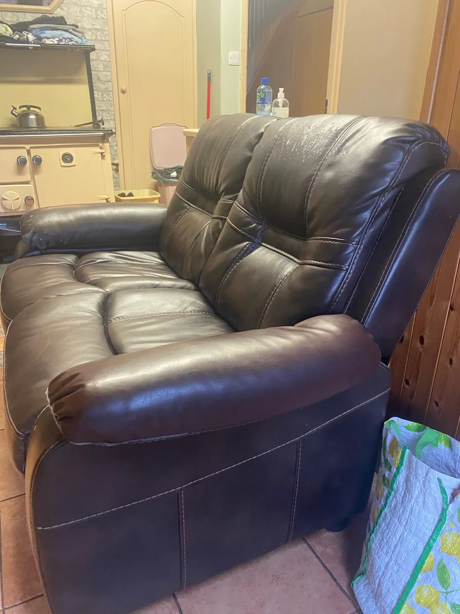 Brown 2 seater couch - Image 4