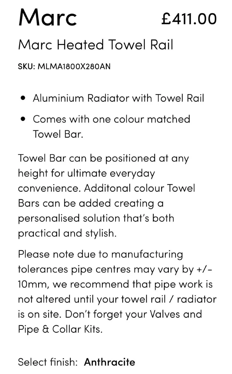 marc 1800 x 280 anthracite radiator - Image 4