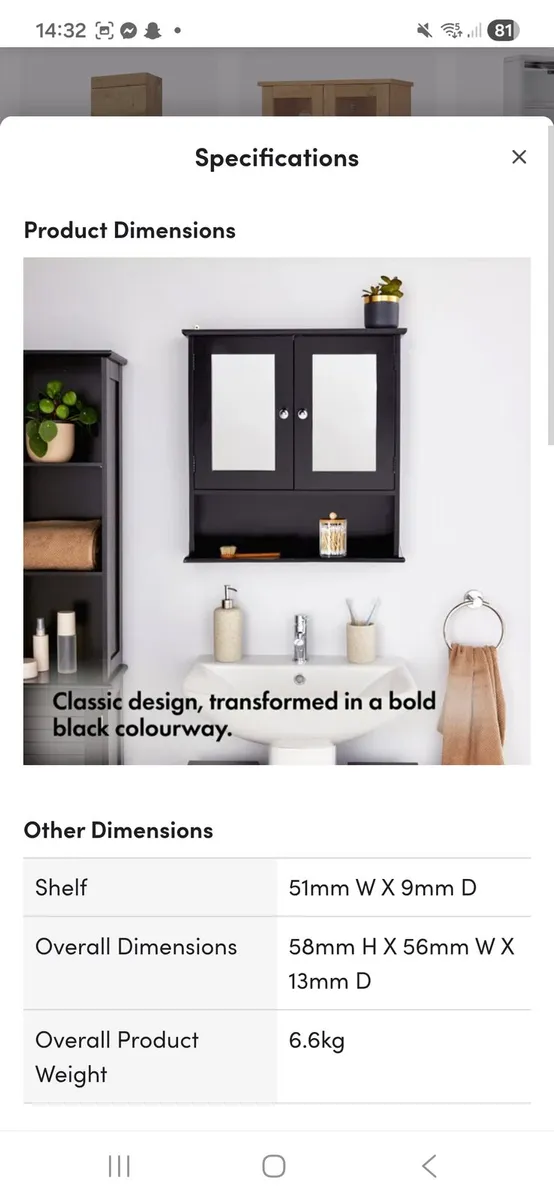Bathroom mirror cabinet - Image 2