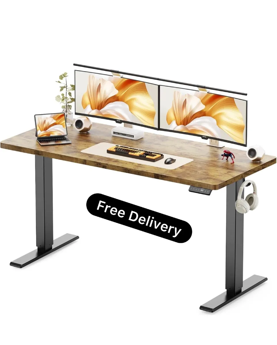 140 x 60 cm Standing Desk, Electric Height Adjusta - Image 1