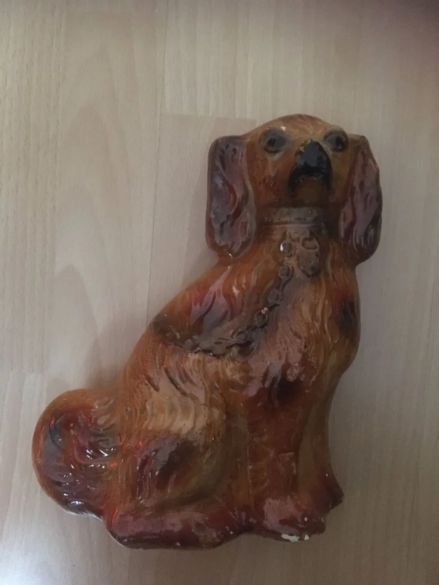 PAIR of Antique Russet Coloured Staffordshire Dogs - Image 4