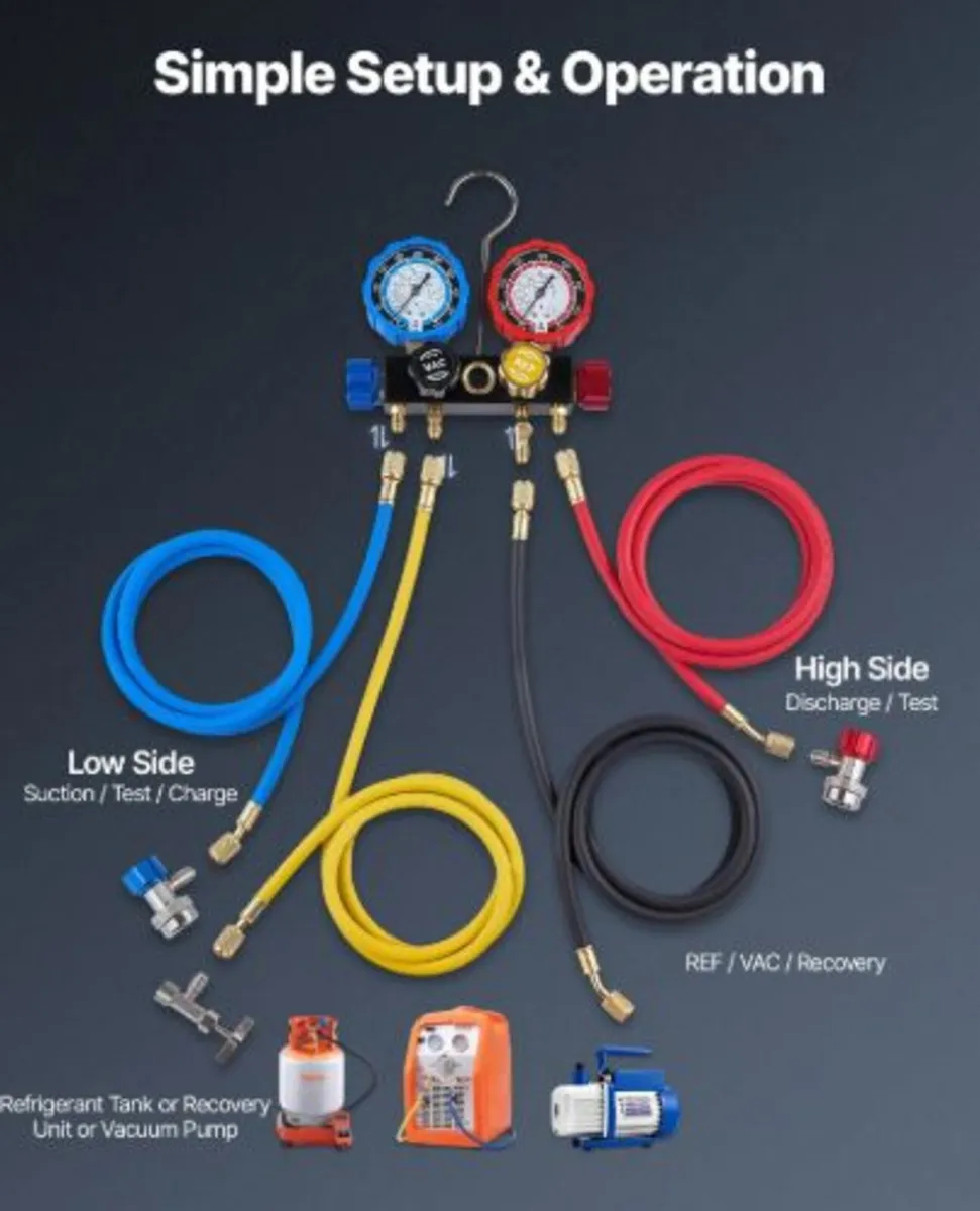 AC Manifold Gauge Set for R134a R404A R1234yf R22 - Image 2