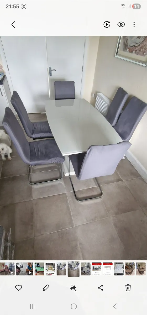 Extendable Kitchen table with 6 chairs - Image 2