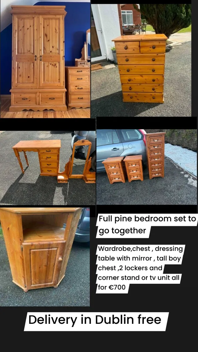 Full pine bedroom furniture set €700 - Image 1
