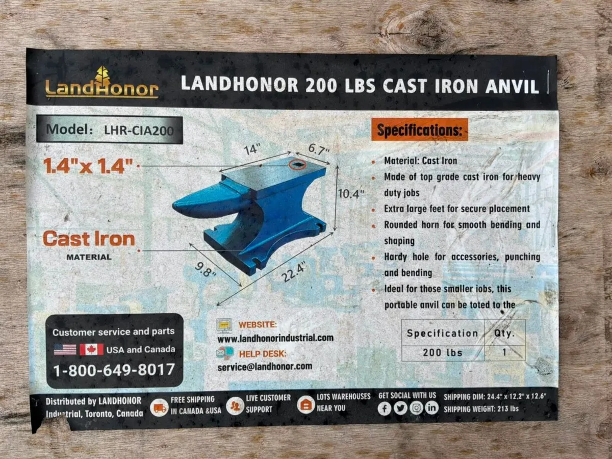 UNUSED / NEW   CAST IRON ANVIL......90kg.......349 - Image 3