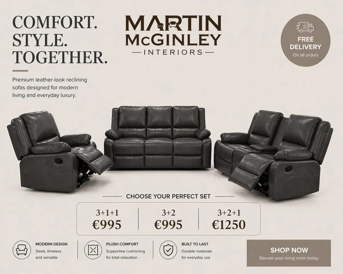 New 3+2 & 3+1+1 Leather Larson Sofa Sets - Image 1