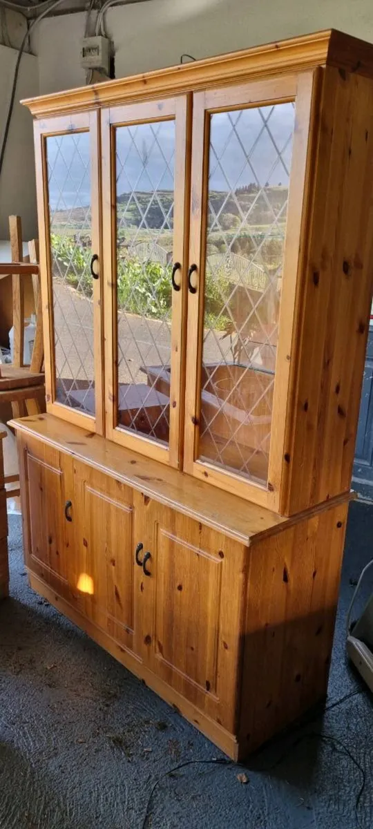 Vintage Solid Pine Welsh Dresser / Display Cabinet